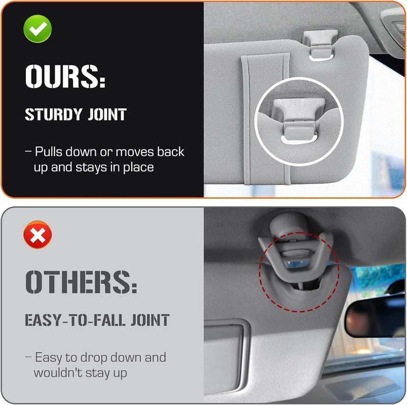 AEagle Sun Visor with Light for 2009-2016 Toyota Venza with Sunroof, Right Passenger Side Gray Sunvisor Replacement 74320-0T021-B1 - Image 3